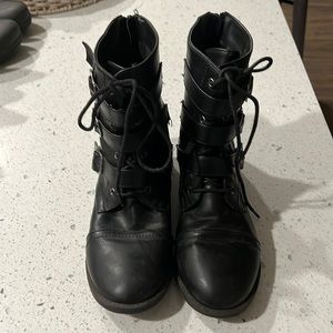 Black combat boots. Lightly used. Great for festivals